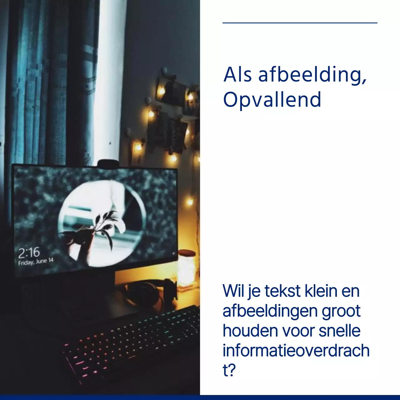 Promoot een eenvoudige fotolijst in blauw en wit