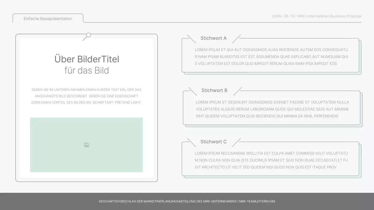 Einfacher Basisbericht in Hellblau und Hellgrün