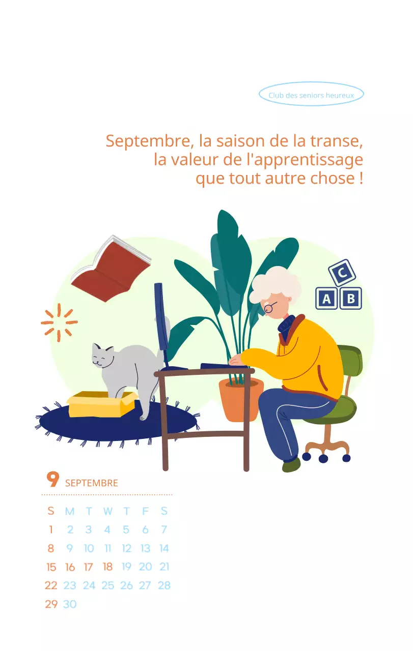 Calendrier de travail avec de belles illustrations