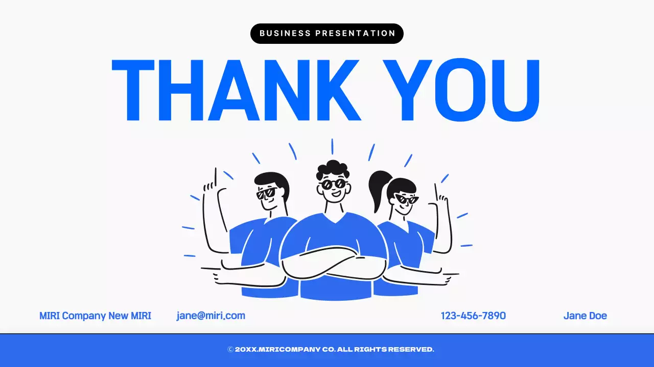 파랑의 모던한 설득력있는 비즈니스 자료