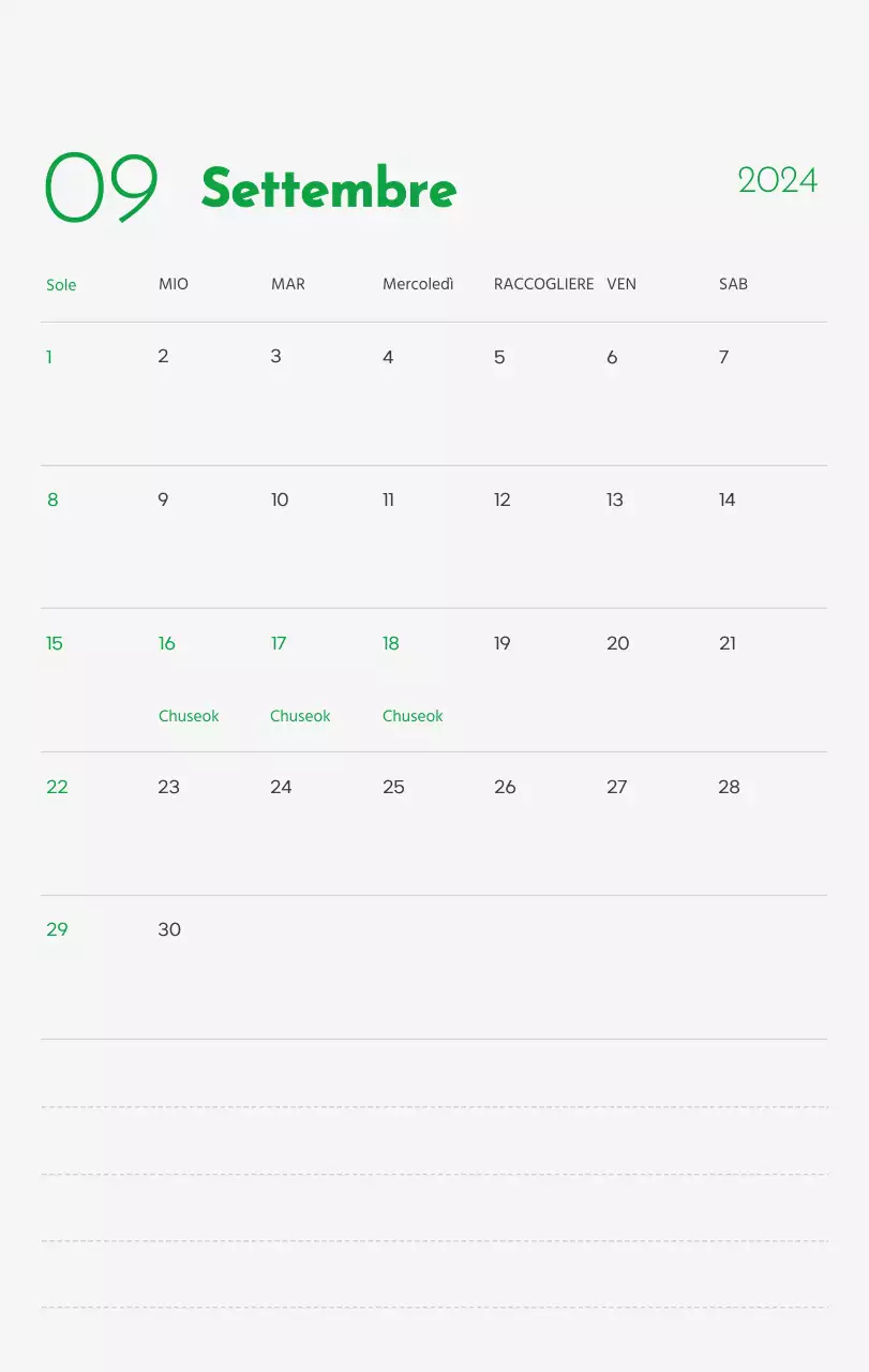 Un calendario con l'immagine di un cucciolo e un simpatico messaggio in verde.