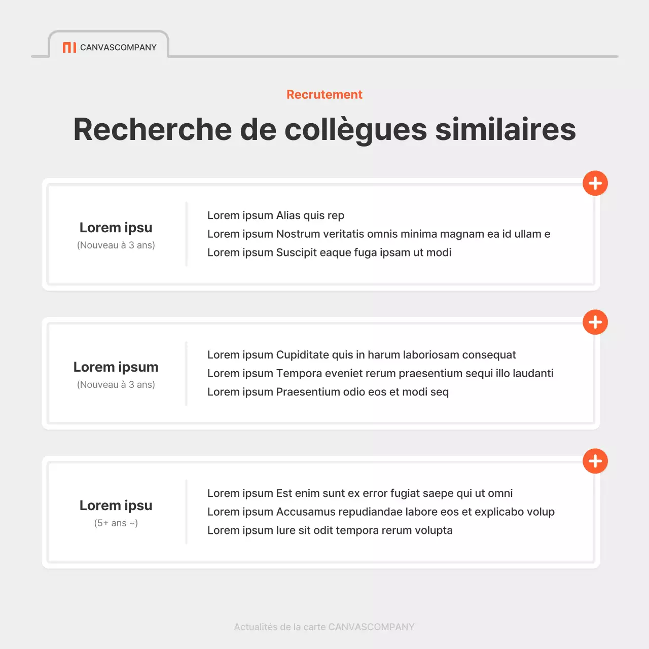 Une simple annonce d'emploi d'entreprise en rouge et gris
