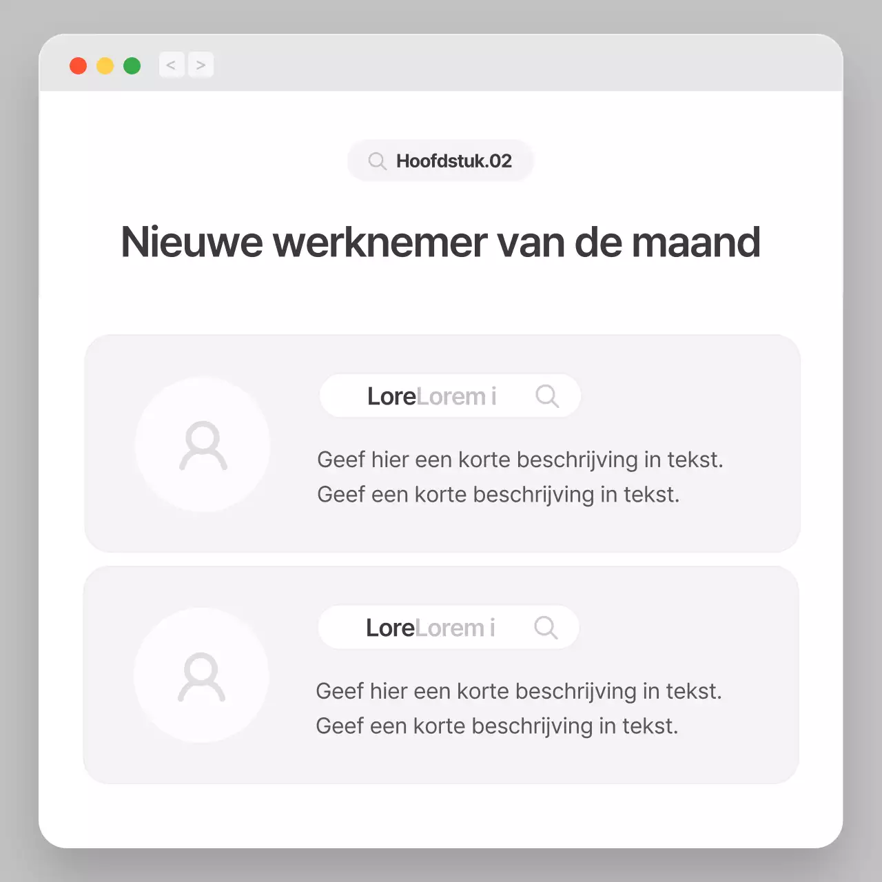 Bedrijfsprofiel met een eenvoudig grijs en wit browserconcept