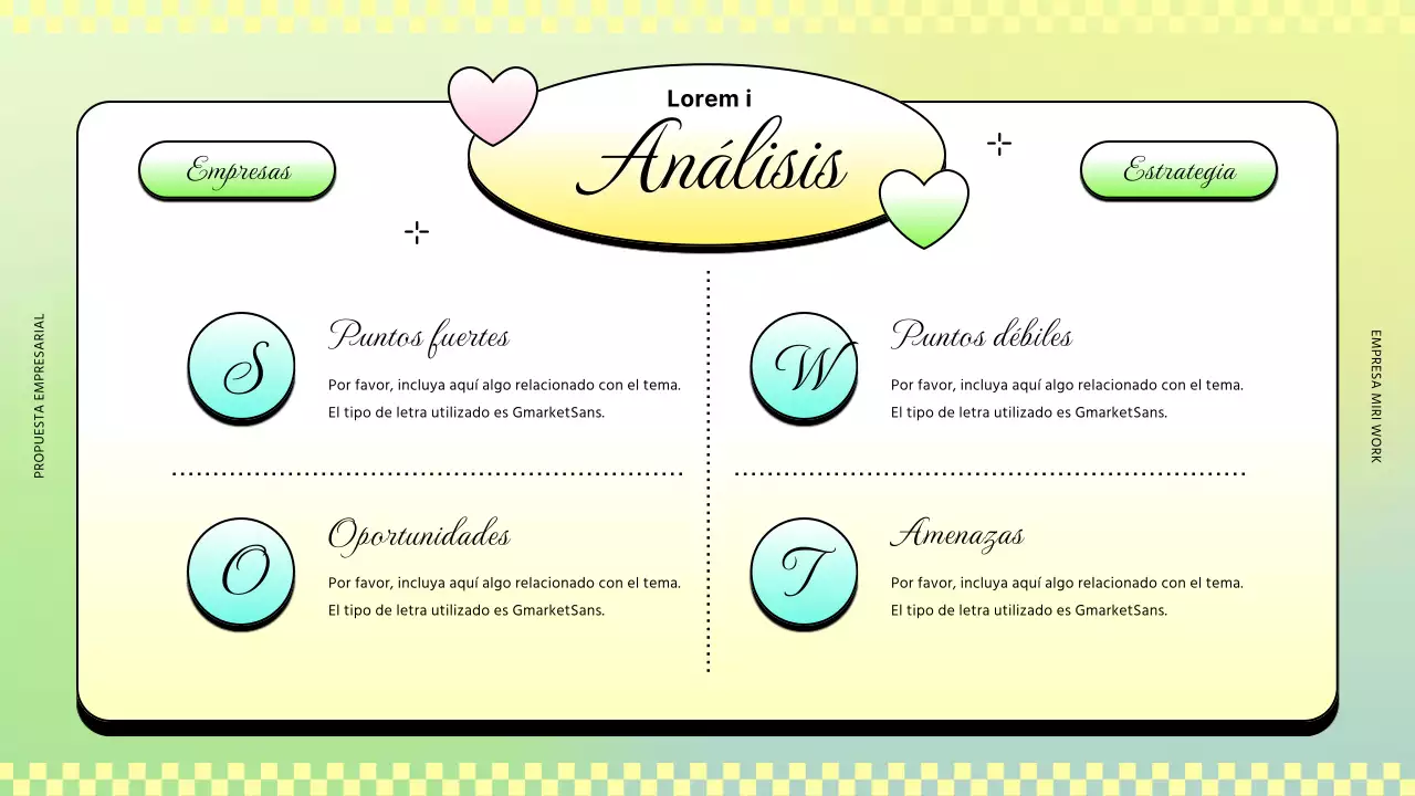 Informes empresariales de moda en rosa y amarillo