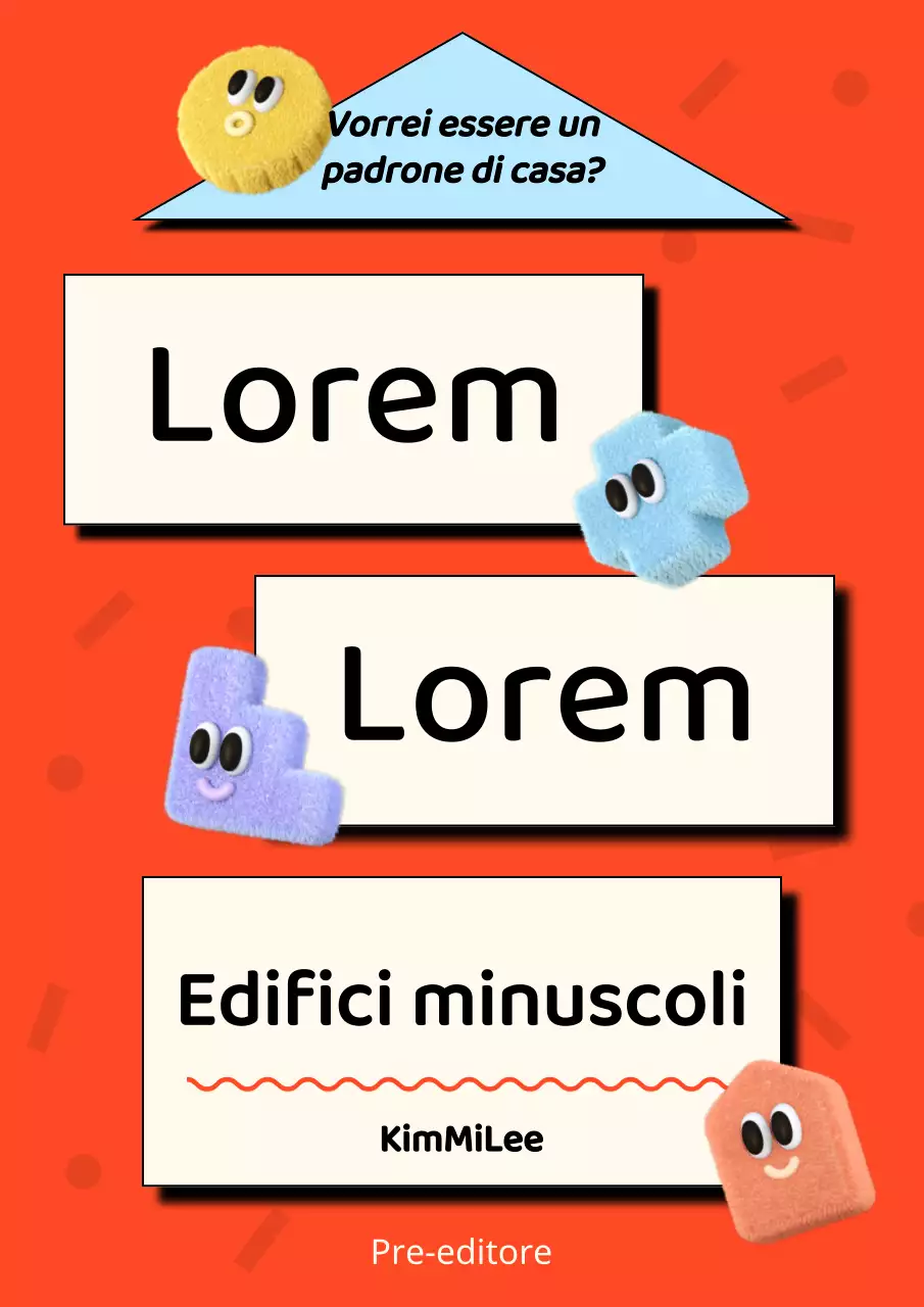 Copertina kitsch del libro sugli investimenti immobiliari in rosso e azzurro