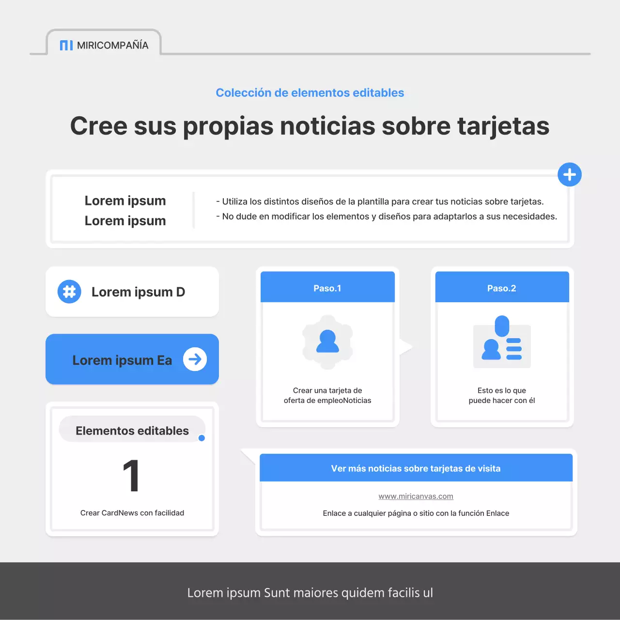 Un sencillo anuncio de empleo en azul y gris