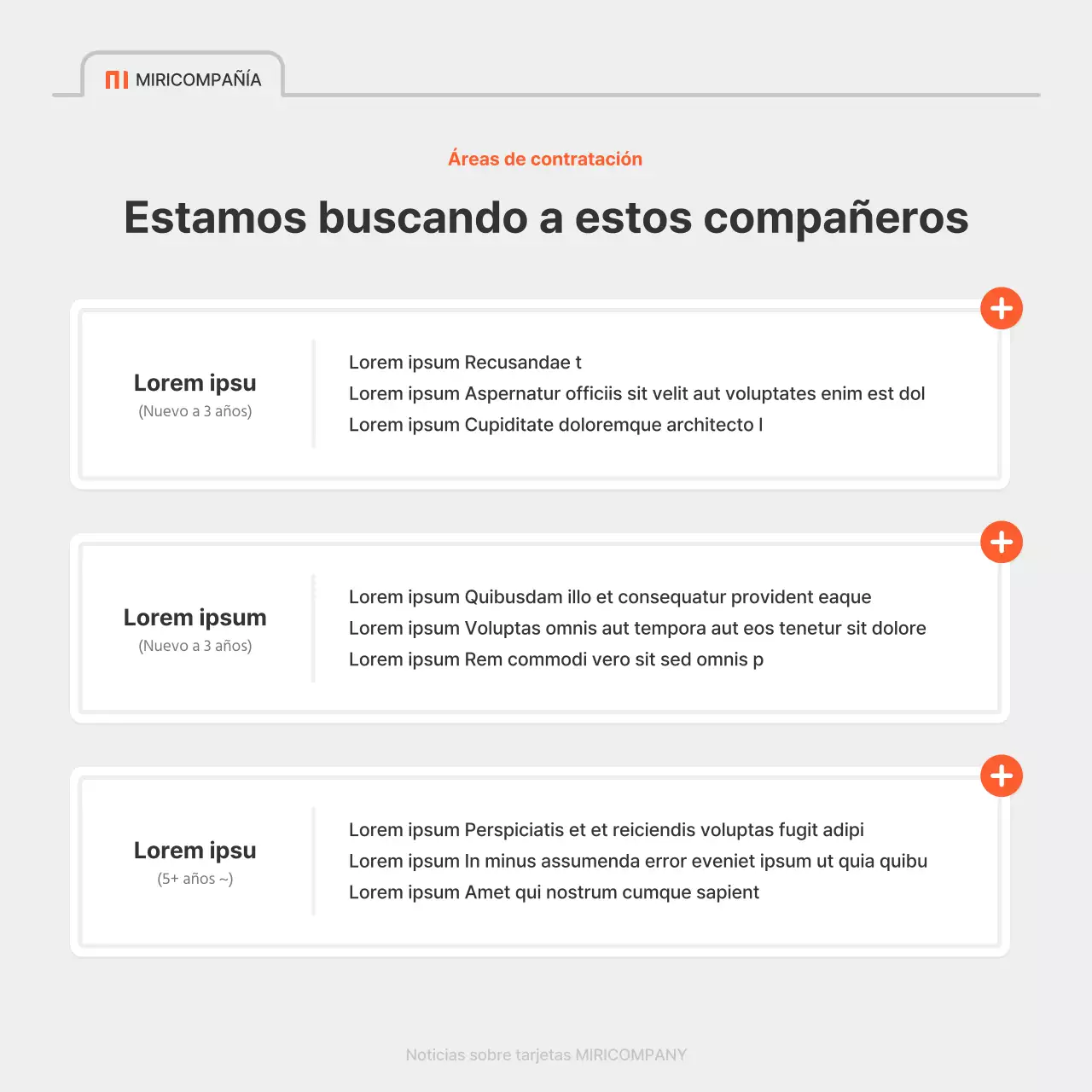 Un sencillo anuncio de empleo en rojo y gris