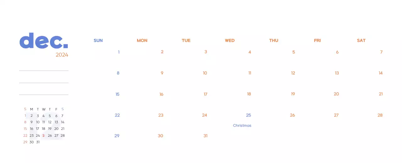 Business calendar with beautiful illustrations