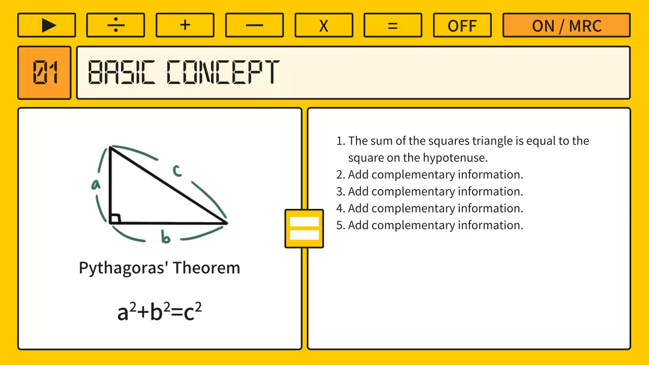 Yellow Retro Math Guide Presentation