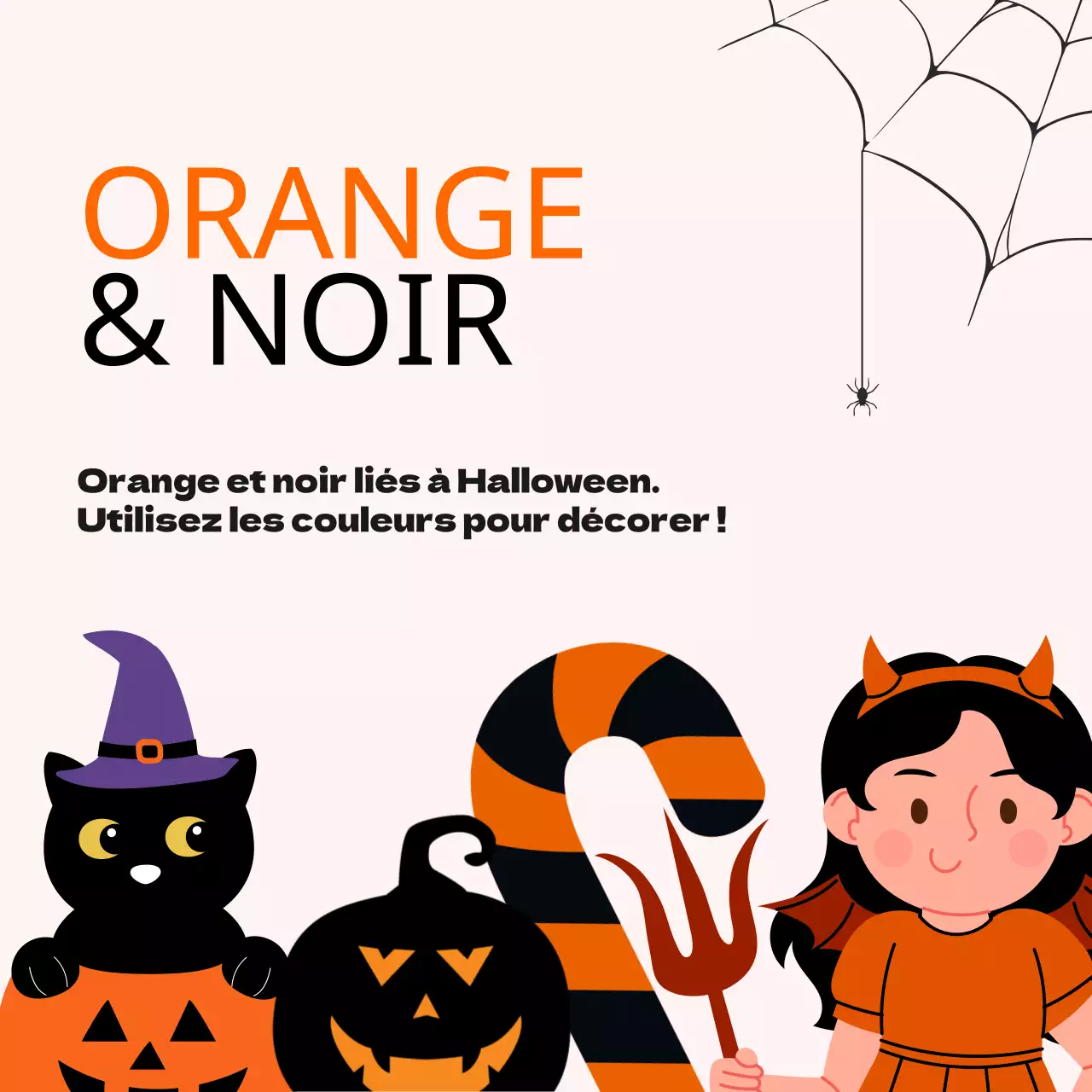 Promouvoir les déguisements d'Halloween en blanc et orange