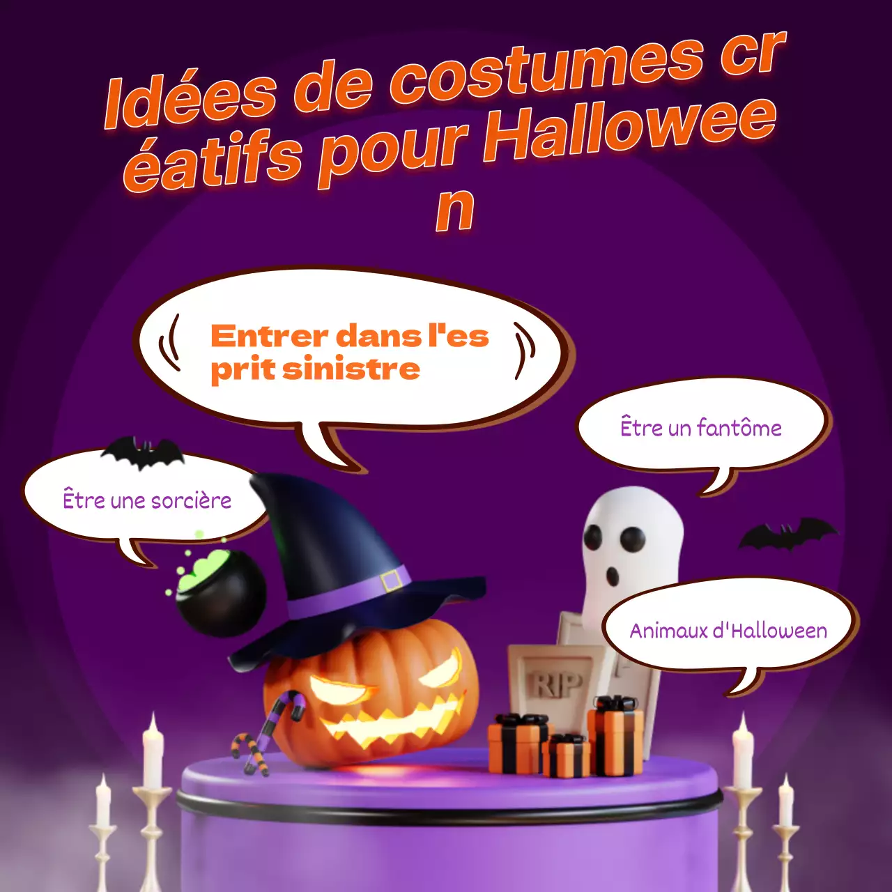 Promouvoir des idées fantastiques pour Halloween en violet et orange