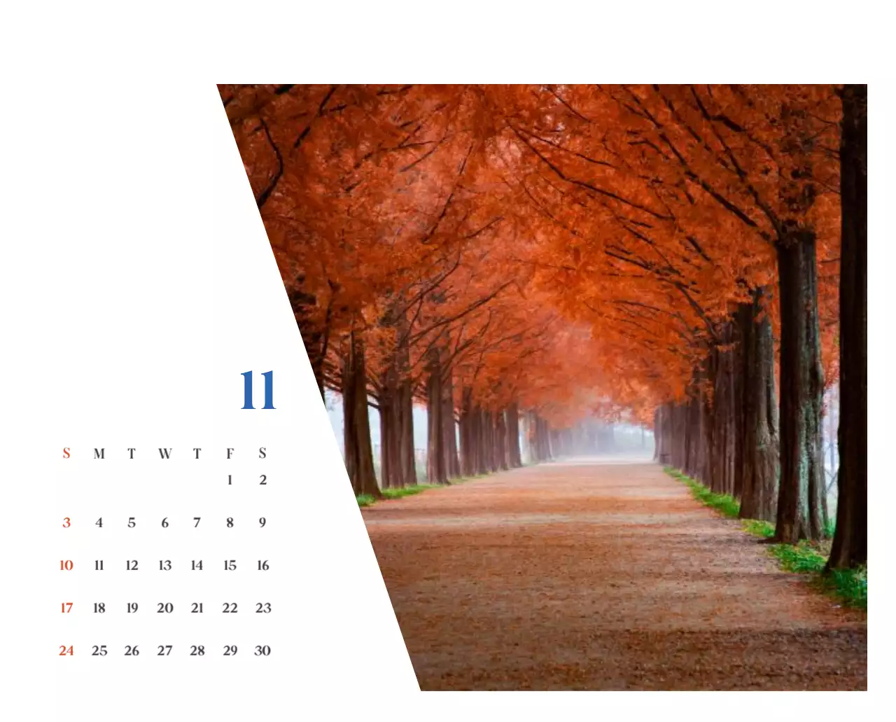 Calendario ospedaliero con foto di paesaggi stagionali