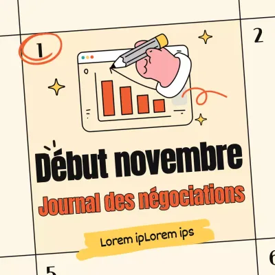 Promouvoir un journal boursier simple en ivoire et orange