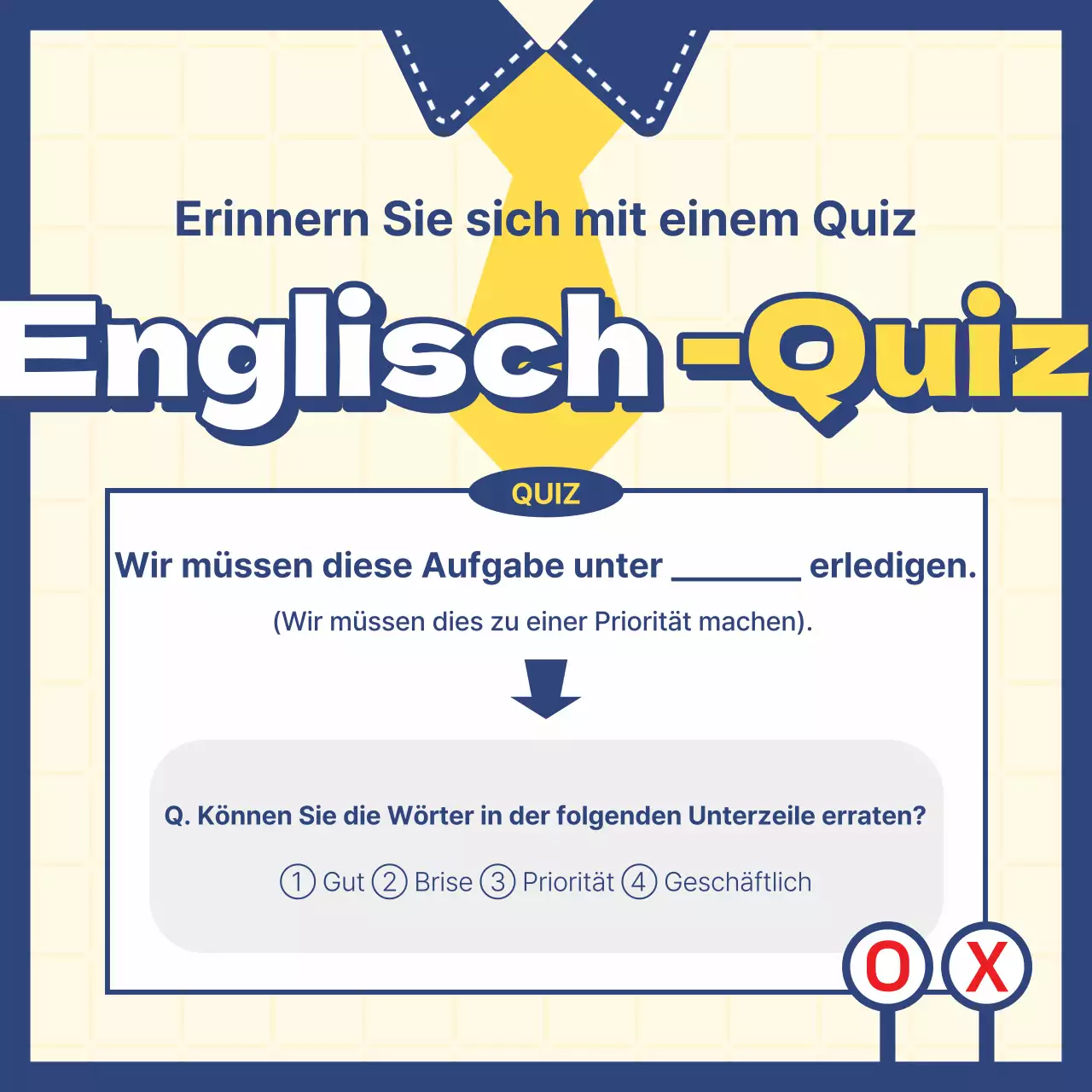 Ein kitschiger englischer Geschäftsplan mit gelbem Hintergrund