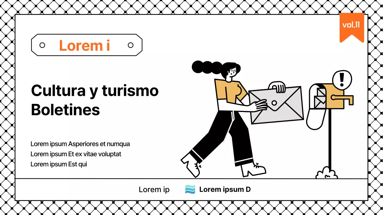 Presentación sencilla con detalles en negro y naranja