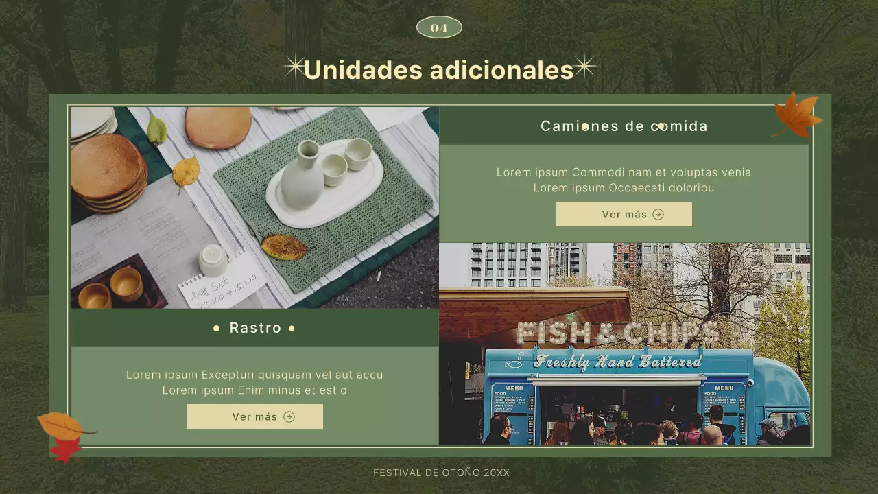 Un planificador de fiestas de otoño sencillo y moderno en verde y beige