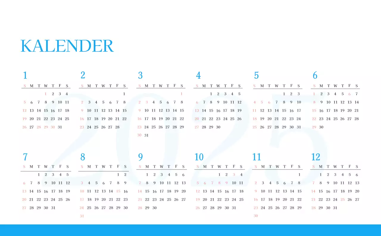 Blaues modernes Konzept Kirchenkalender