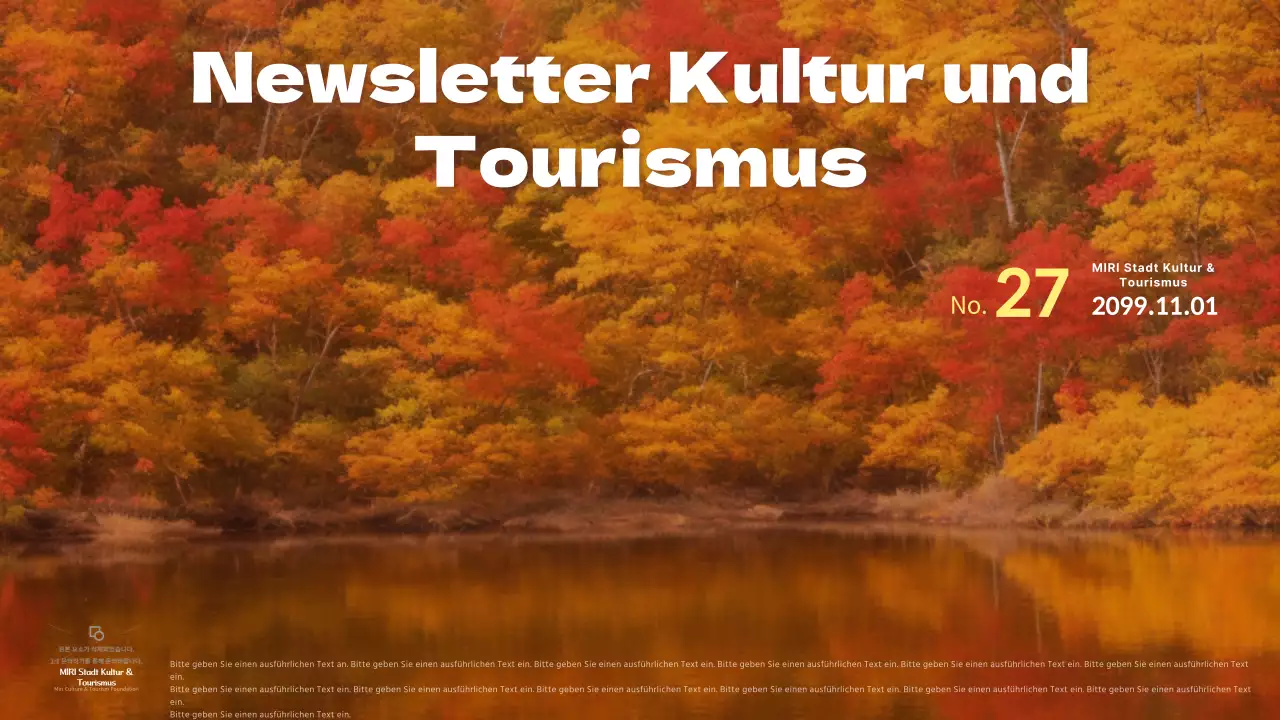 Förderung eines einfachen lokalen Tourismus-Newsletters mit orangefarbenen Akzenten