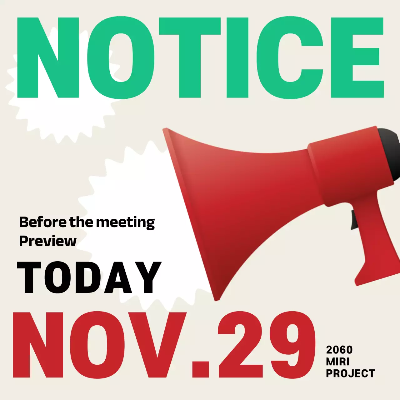 Red Modern Notice Announcement Social Media Post