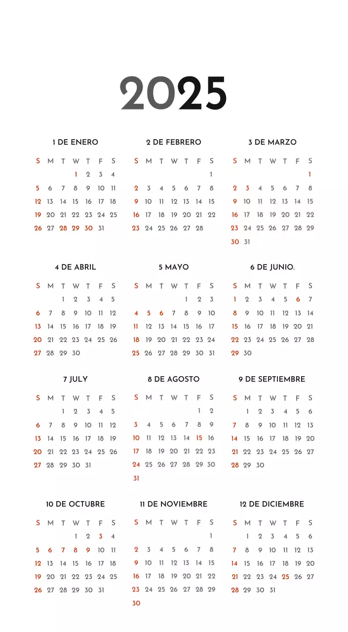 Un sencillo calendario corporativo en gris
