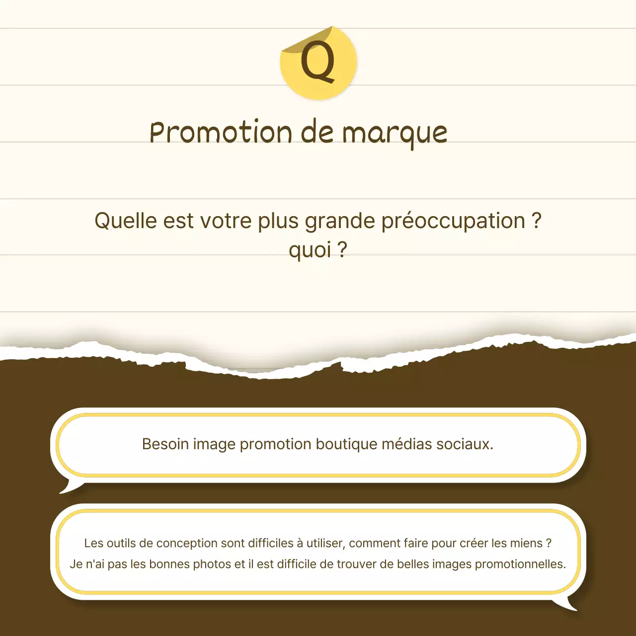 Une présentation de produit simple en jaune et beige