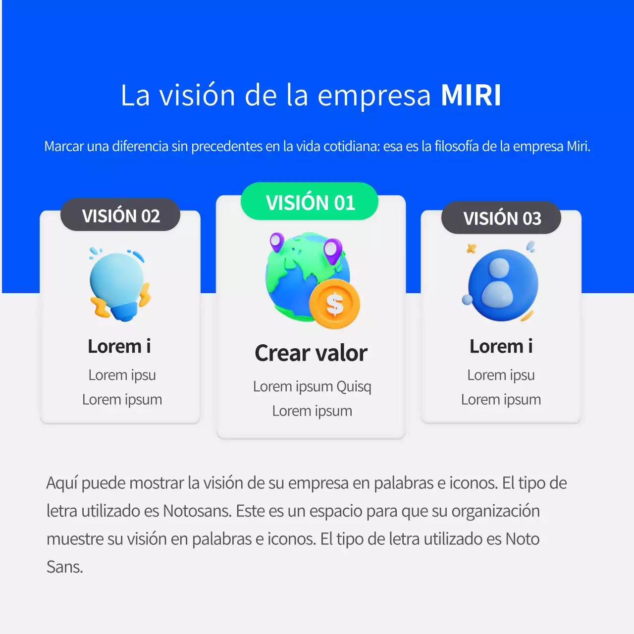 Un sencillo perfil de empresa azul y verde