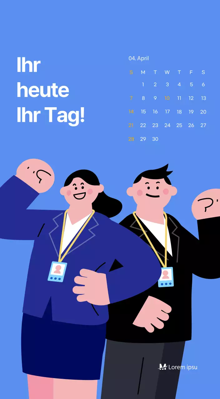 Motivationskalender mit energiegeladenen Illustrationen und positiven Zitaten auf hellblauem Hintergrund