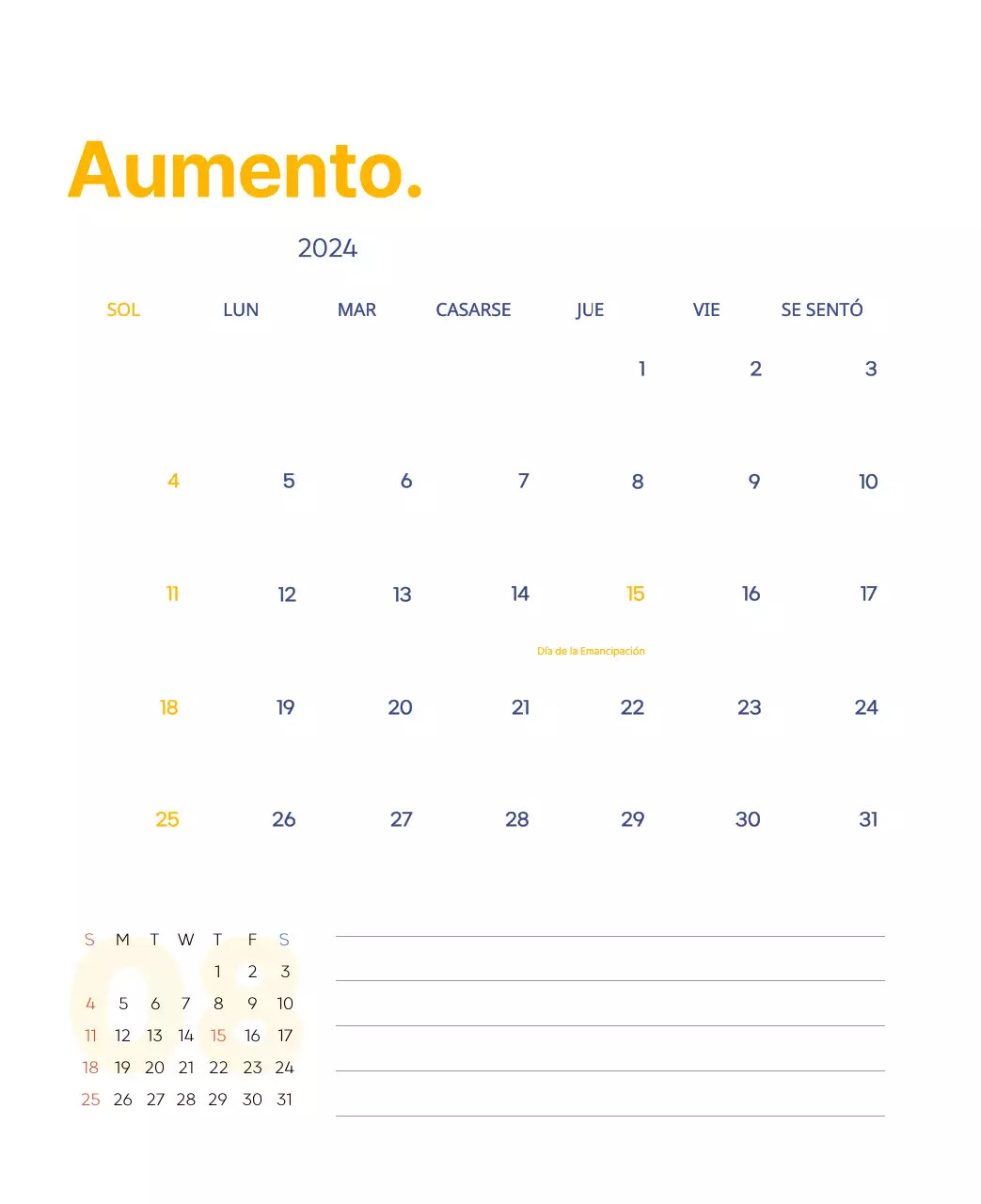 Calendario laboral con bellas ilustraciones