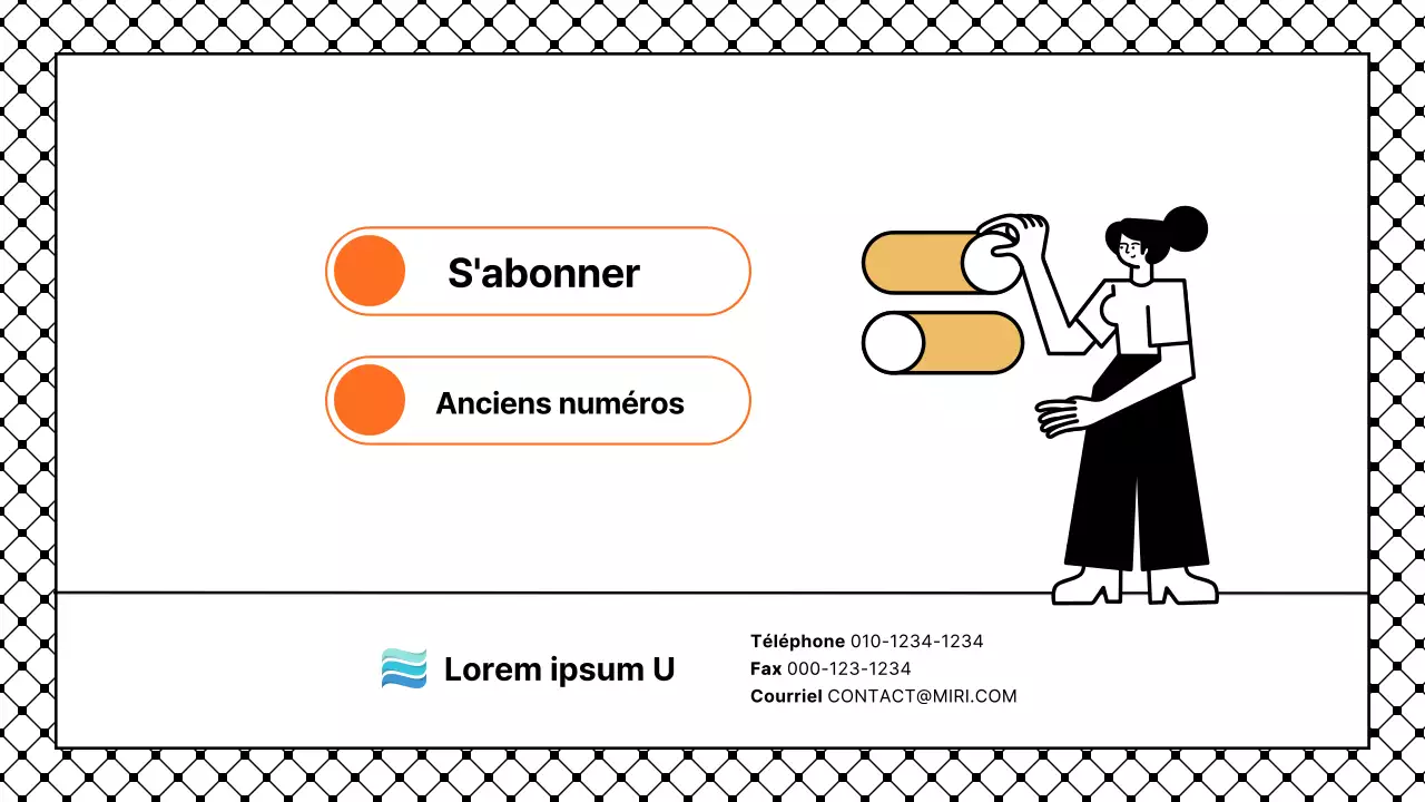 Présentation simple avec des accents noirs et orange