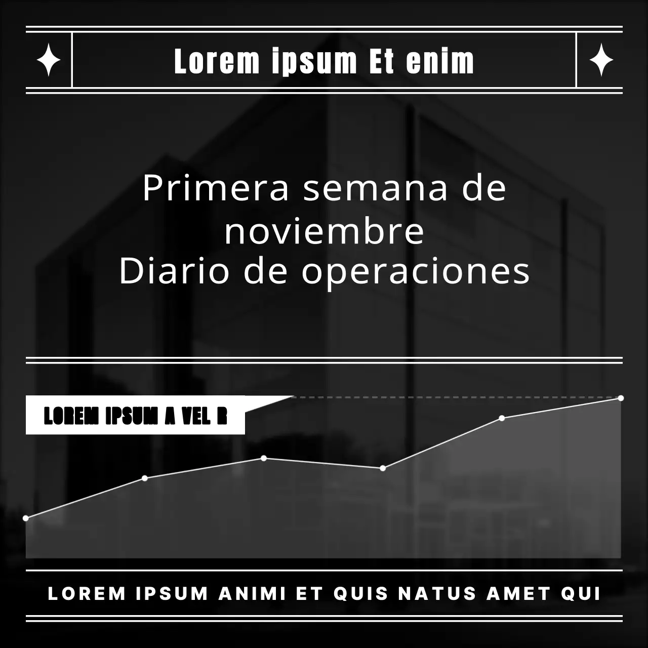 Informe de diario sencillo en blanco y negro