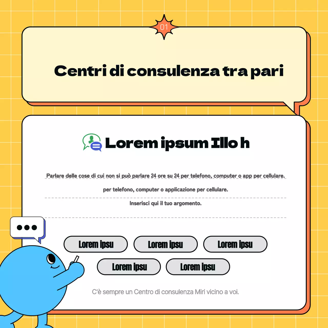 Promuovere un semplice centro giovanile giallo e azzurro