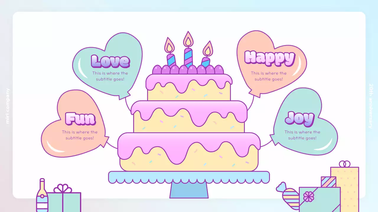 핑크 플레이풀 기념일 발표 프레젠테이션