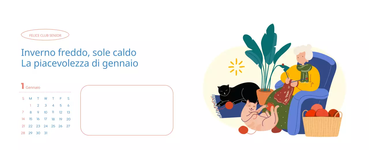 Calendario di lavoro con splendide illustrazioni