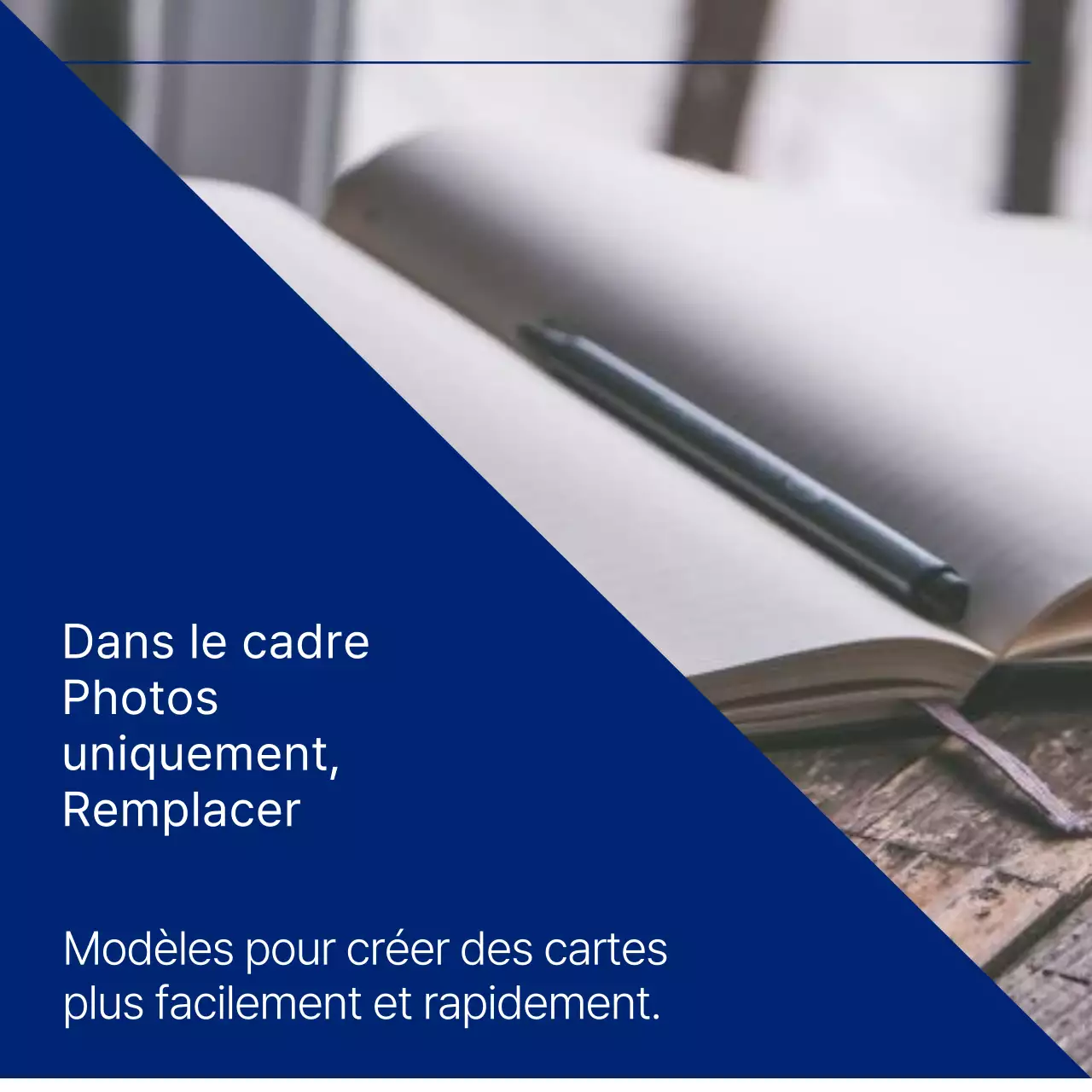 Promouvoir un cadre photo simple en bleu et blanc