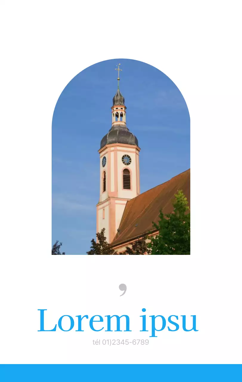 Calendrier d'église moderne bleu