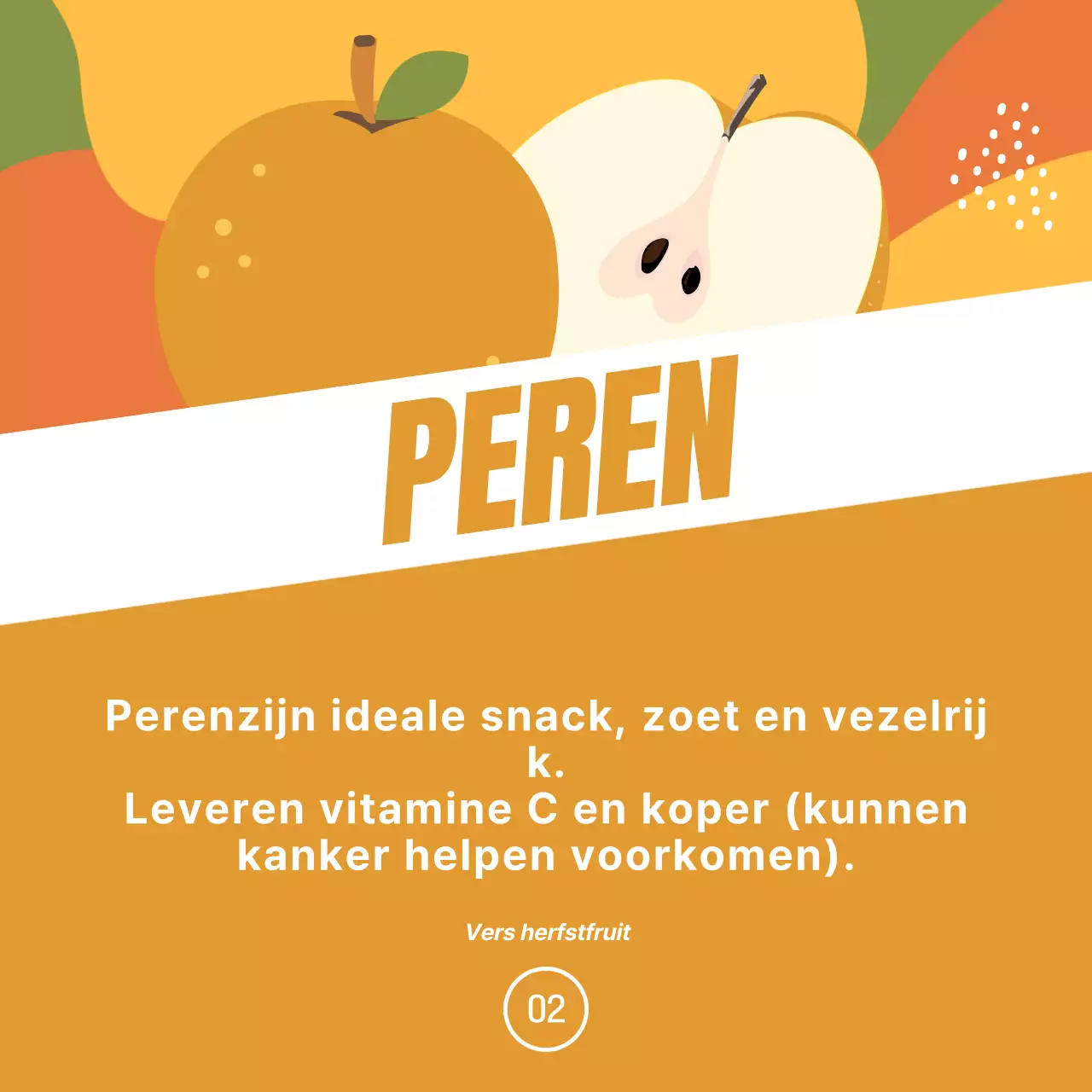 Promoot seizoensfruit met een vleugje oranje en groen