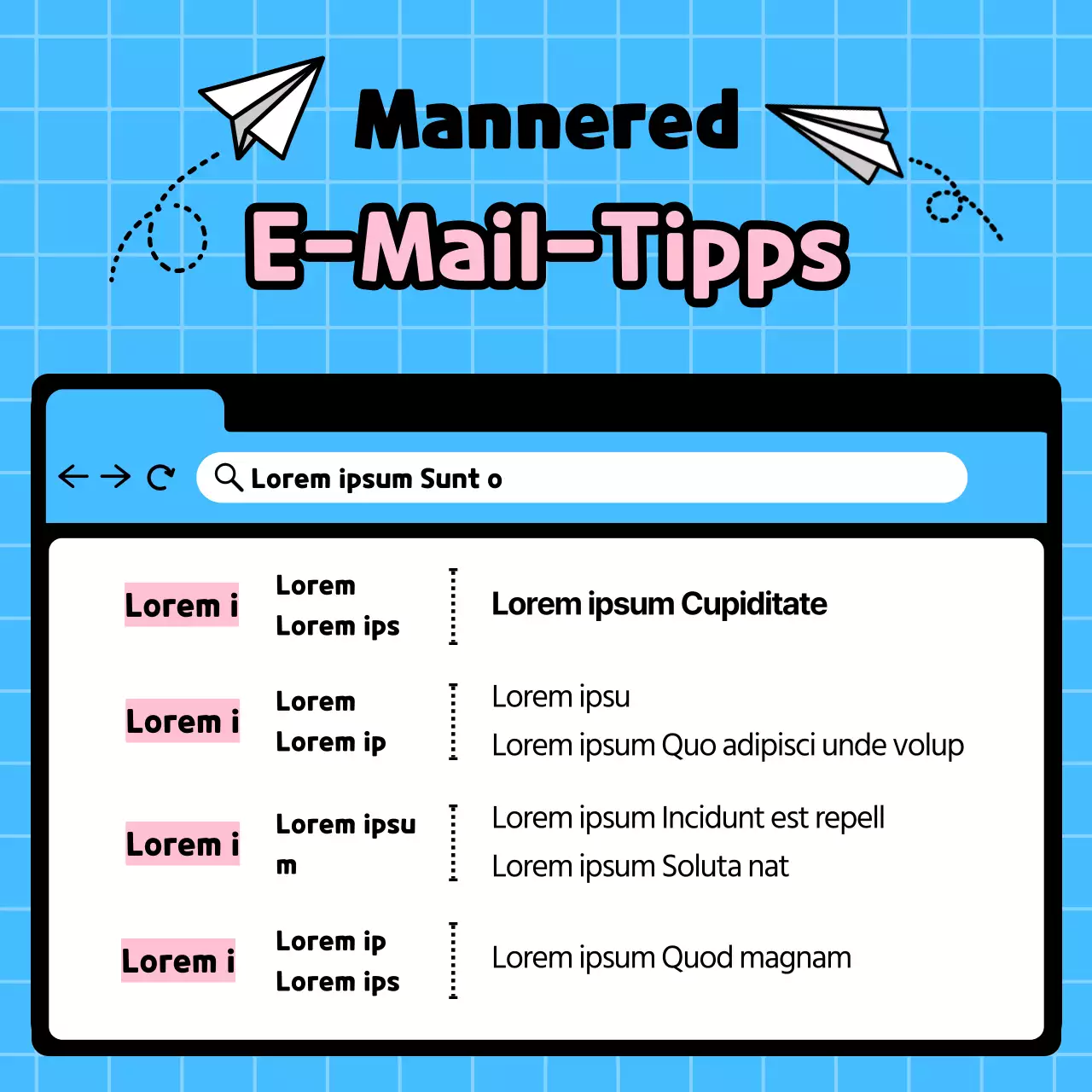 Kitschige Arbeitsplatzschulung mit hellblauem Hintergrund