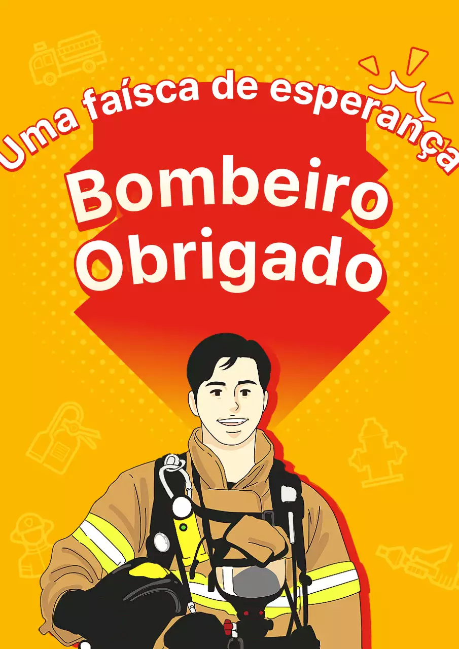 Promover agradecimentos kitsch de bombeiros em laranja e vermelho