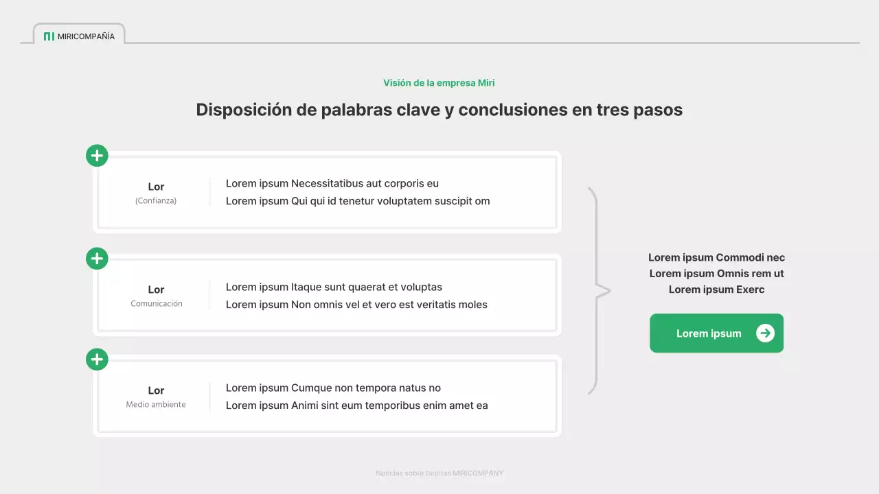 Un sencillo perfil de empresa verde y gris