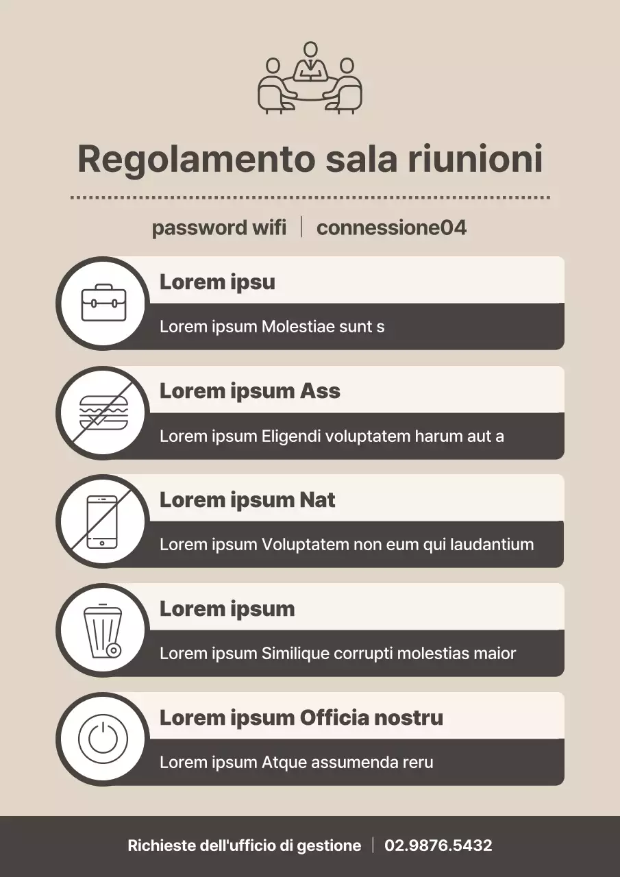 Una guida alle regole semplici delle sale riunioni beige e avorio