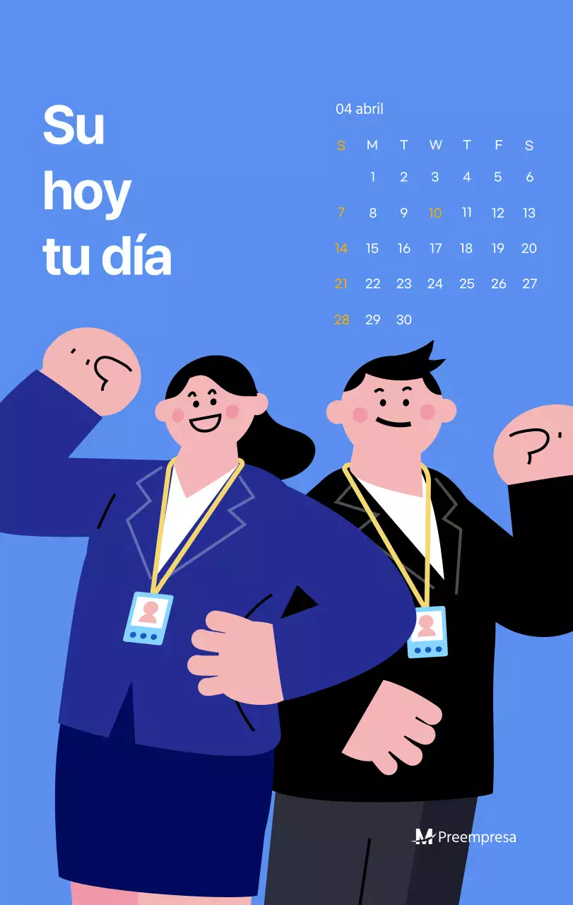 Calendario motivacional con ilustraciones llenas de energía y citas positivas sobre fondo azul claro