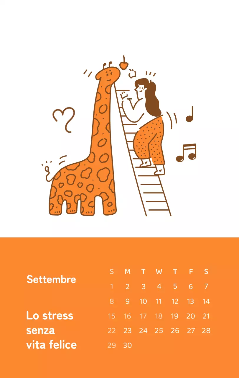 Un calendario con illustrazioni colorate ed emozionali