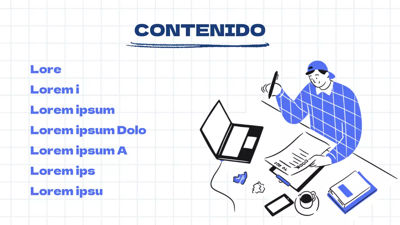 Moderno informe de acta de reunión de marketing en blanco y azul claro