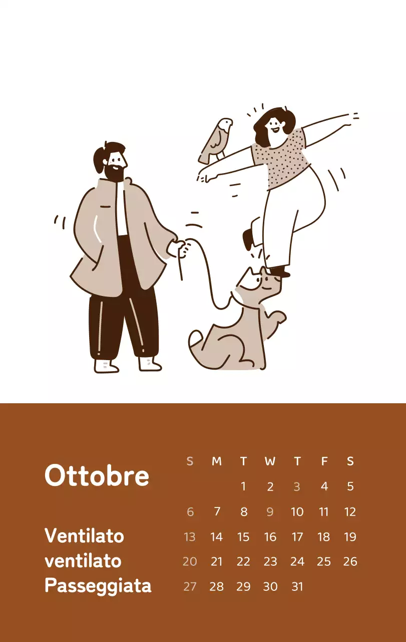 Un calendario con illustrazioni colorate ed emozionali