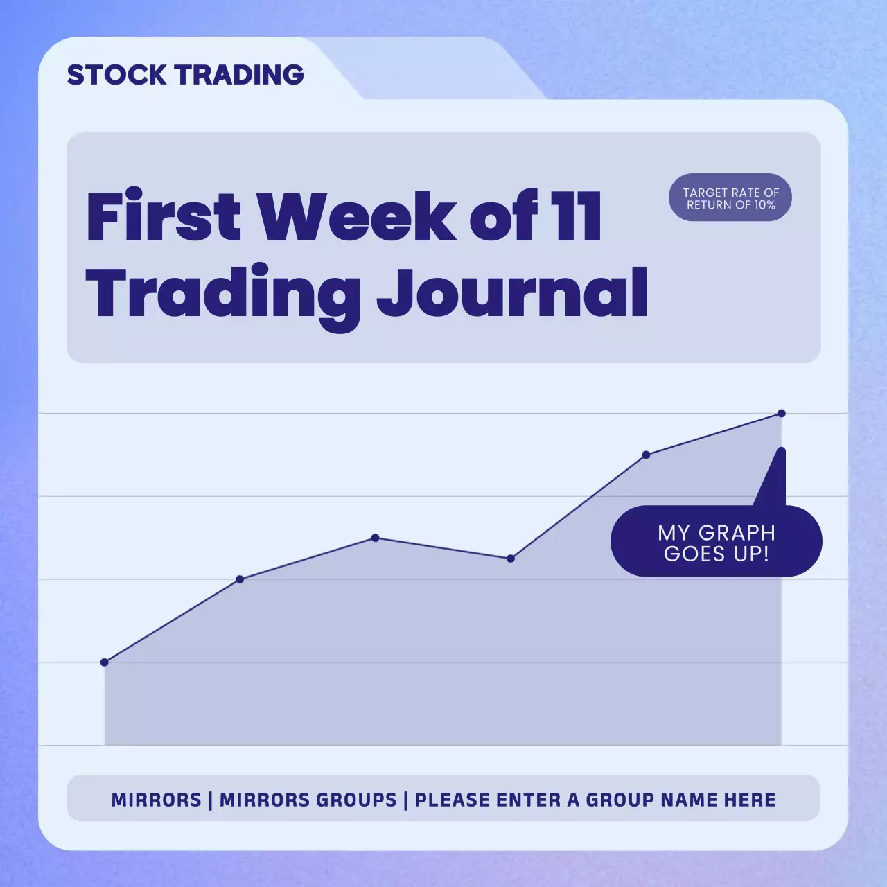 Blue Modern Trading Journal Document Social Media Post