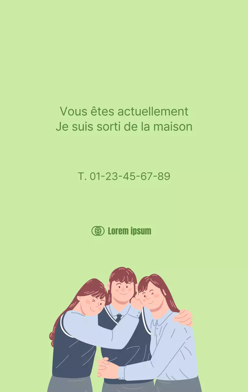 Calendrier avec illustrations de jeunes sur fond jaune et vert