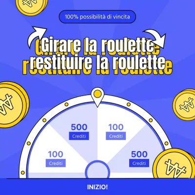 Pubblicizzare un evento di roulette fortunata con colori gialli e blu