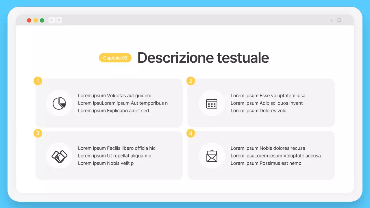 Semplice cornice del browser in azzurro Profilo aziendale