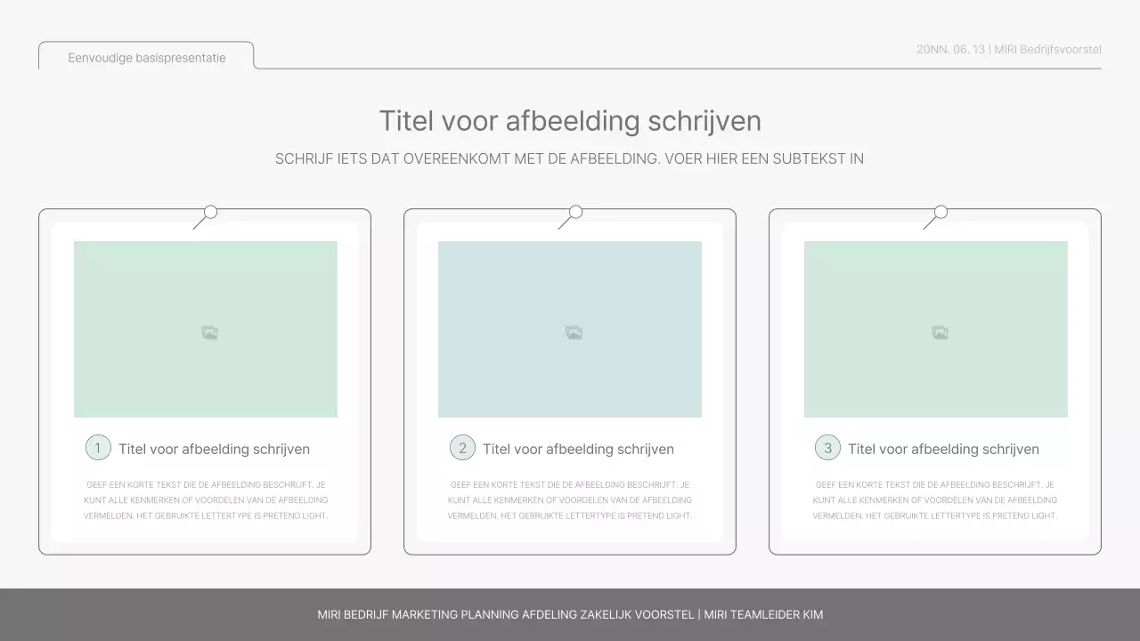 Eenvoudig basisrapport in lichtblauw en lichtgroen