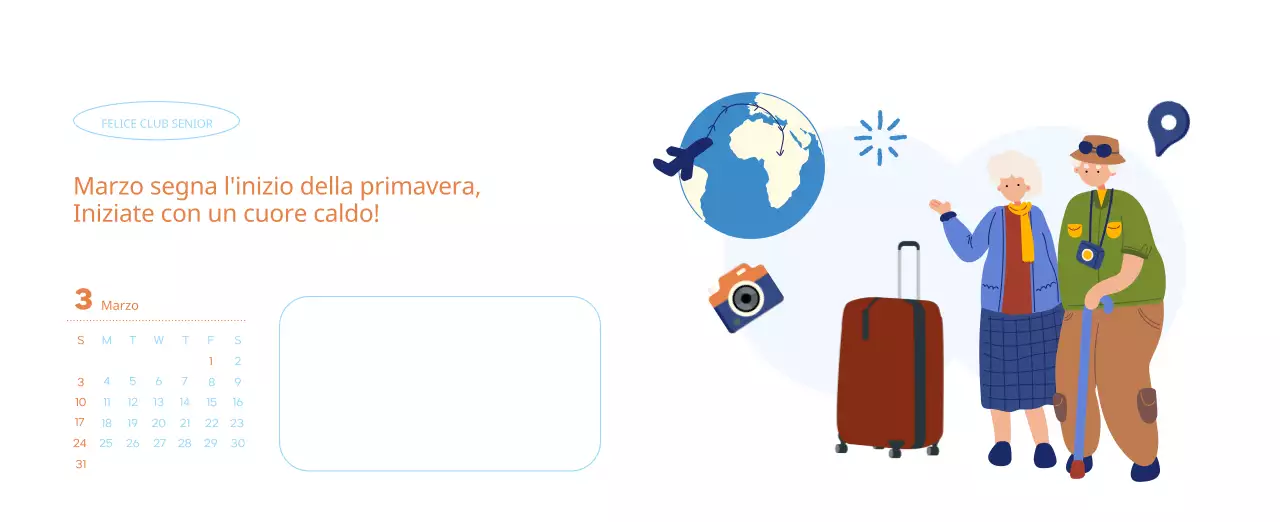 Calendario di lavoro con splendide illustrazioni